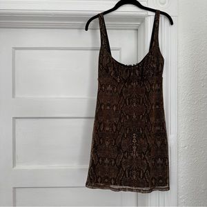 urban outfitters brown & black snake print mini dress